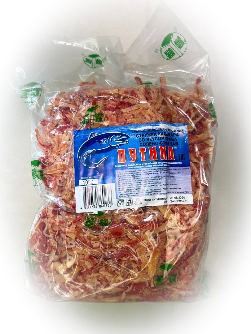 Кальмар стружка со вкусом краба "Розовая" (ПУТИНА) в Братске